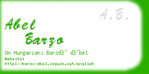 abel barzo business card